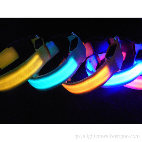5 Colors Dog Collar LED Light-up Flashing Glow in The Dark Pet Safety